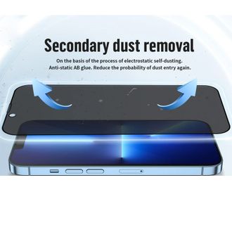 Захисне 2.5D скло Blueo Full Cover Anti-Peep Apple iPhone 15 Plus / 16 Plus (6.7") - фото 2