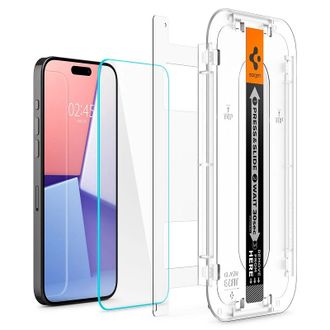 Захисне скло Spigen для iPhone 15 Pro Max - EZ FIT GLAS.tR (2 шт), Clear (AGL06872) - фото 2 Захисне скло Spigen для iPhone 15 Pro Max - EZ FIT GLAS.tR (2 шт), Clear (AGL06872) - фото 2