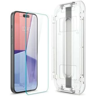 Захисне скло Spigen для iPhone 15 Pro Max - EZ FIT GLAS.tR (1 шт), Clear (AGL06878) - фото 2 Захисне скло Spigen для iPhone 15 Pro Max - EZ FIT GLAS.tR (1 шт), Clear (AGL06878) - фото 2