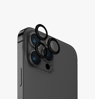 Лінза на камеру +NEU Chatel Metal Frame Lens Protector Glass for iPhone 15 Pro/15 Pro Max Black - фото 1