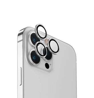 Лінза на камеру +NEU Chatel Metal Frame Lens Protector Glass for iPhone 15 Pro/15 Pro Max Silver - фото 1
