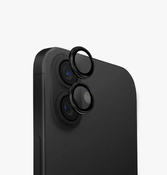 Лінза на камеру +NEU Chatel Metal Frame Lens Protector Glass for iPhone 16 /16 Plus Black - фото 1