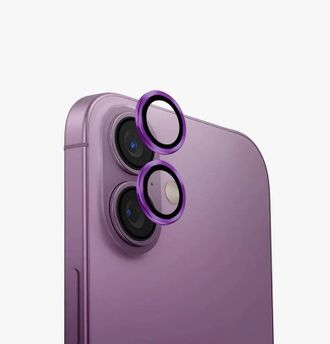 Лінза на камеру +NEU Chatel Metal Frame Lens Protector Glass for iPhone 16 /16 Plus Pink - фото 1