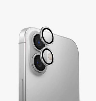 Лінза на камеру +NEU Chatel Metal Frame Lens Protector Glass for iPhone 16 /16 Plus Silver - фото 1