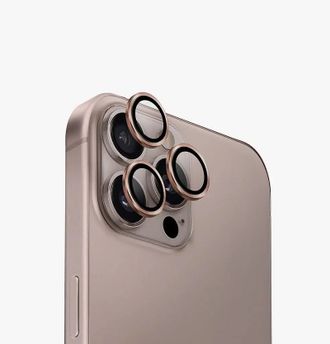 Лінза на камеру +NEU Chatel Metal Frame Lens Protector Glass for iPhone 16 Pro/16 Pro Max Gold - фото 1