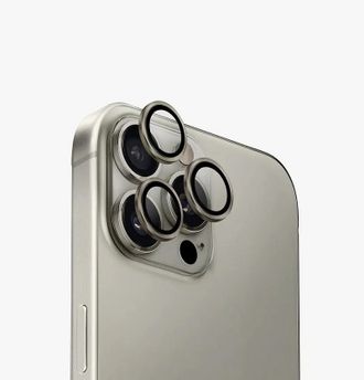 Лінза на камеру +NEU Chatel Metal Frame Lens Protector Glass for iPhone 16 Pro/16 Pro Max Natural Gery - фото 1