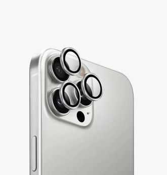 Лінза на камеру +NEU Chatel Metal Frame Lens Protector Glass for iPhone 16 Pro/16 Pro Max Silver - фото 1