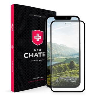 Скло + NEU Chatel Full 2.5D Silk Narrow Border Crystal for iPhone 12 Pro Max Front Black - фото 1
