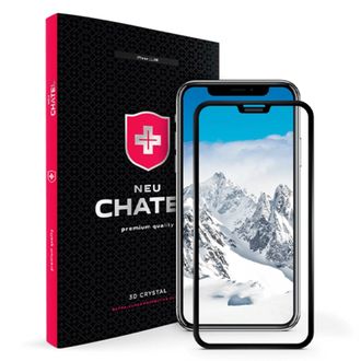 Скло + NEU Chatel Full 3D Crystal with Mesh for iPhone 11/XR Front Black - фото 1
