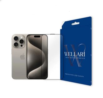 Захисне скло Wellari для iPhone 15 Pro Max 2.75D Full Screen 0.4mm [High Aluminium Glass] - фото 1