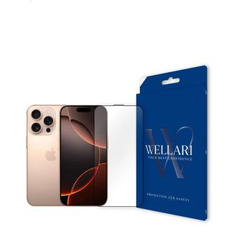 Захисне скло Wellari для iPhone 16 Pro Max 2.75D Full Screen 0.4mm [High Aluminium Glass] (Black) - фото 1