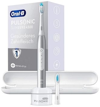Электрическая зубная щетка Oral-B Pulsonic Slim Luxe 4500 (S411.526.3X) Reise-Edition Platinum (4190998611) Europe - фото 3 Электрическая зубная щетка Oral-B Pulsonic Slim Luxe 4500 (S411.526.3X) Reise-Edition Platinum (4190998611) Europe - фото 3