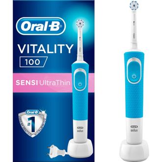 Електрична зубна щітка Oral-B Vitality 100 Sensi UltraThin Blue D100.413.1 - фото 1