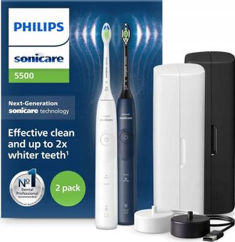Набор из 2-х электрических зубных щеток Philips Sonicare 5500 Series HX7119/01 Europe - фото 2