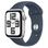 Apple Watch SE 2 GPS 44mm Silver Aluminium Case with Storm Blue Sport Band M/L (MREE3) 2023