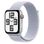 Apple Watch SE 2 2024 GPS + Cellular 44mm Silver Aluminum Case with Blue Cloud Sport Loop (MXG63, MXGR3)
