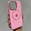 Чохол Silicone case Metal Camera with MagSafe (iPhone 14 Pro, Light Pink)