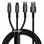 Кабель Lightning / Micro USB / USB Type-C Baseus Tungsten Gold 3-in-1 1.5m Black (CAMLTWJ-01)