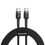 Кабель Baseus Cafule Type-C to Type-C PD 2.0 60W 2m Gray Black (CATKLF-HG1) - фото 1
