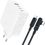 Мережевий зарядний пристрій Acefast A37 3xUSB-C + USB-A + кабель USB-C to USB-C 100w (White) - фото 2