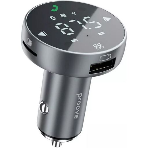 Автомобільний зарядний пристрій Proove FM Launcher Sound Sync 30W (PD+QC3.0) Type-C+USB (gray) (FMSS30110003)