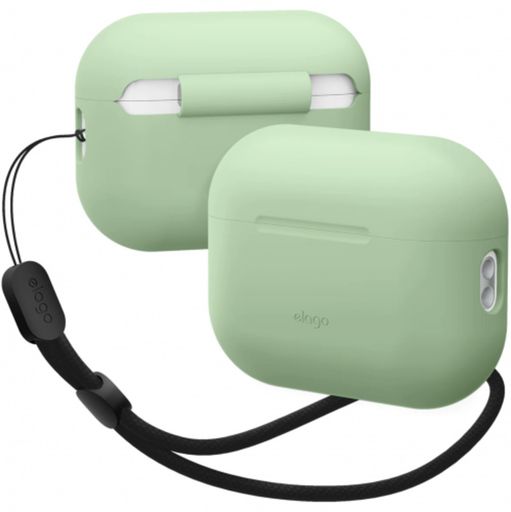 Чохол Elago Silicone Basic Case with Nylon Lanyard Pastel Green for Airpods Pro 2nd Gen (EAPP2SC-BA+ROSTR-PGR)