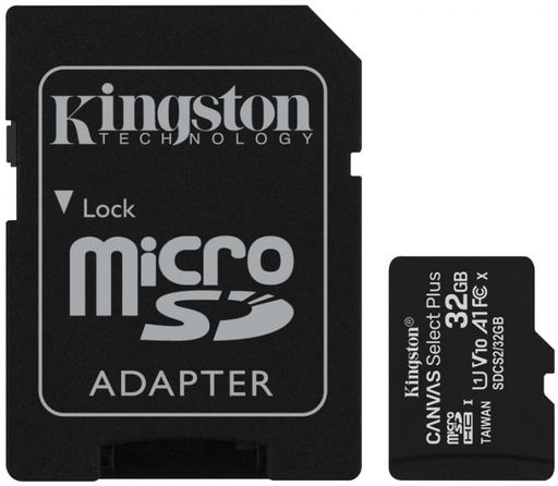 Карта пам'яті Kingston microSDHC Canvas Select Plus 32GB Class 10 UHS-1 А1 з адаптером (SDCS2/32GB)
