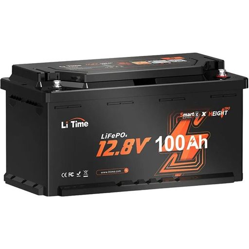 Акумуляторна батарея з Bluetooth 12.8В 100А*год LiFePO4 LiTime H190 L12V100-100-H190-BT-4-AC150