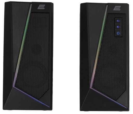 Мультимедийная акустика 2E PCS233 RGB 2.0 USB Black (2E-PCS233BK)
