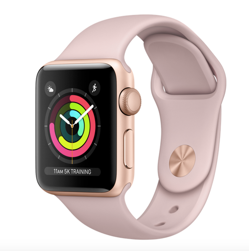 Apple Watch Series 3 GPS + Cellular 38mm Gold Aluminum Case with Pink Sand Sport Band (MQJQ2)  б.у