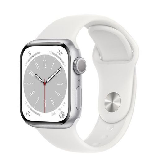 Смарт-часы Apple Watch Series 8 GPS 41mm Silver Aluminum Case with White S. Band - S/M (MP6L3)