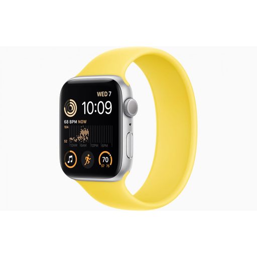 Apple Watch SE 2 GPS 44mm Silver Aluminum Case with Canary Yellow Solo Loop (MNLD3+MQW33) 2023