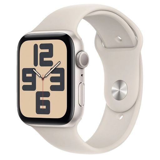 Apple Watch SE 2 GPS 44mm Starlight Aluminium Case with Starlight Sport Band S/M (MRE43) 2023