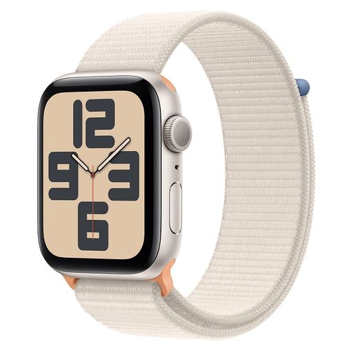 Apple Watch SE 2 GPS 44mm Starlight Aluminium Case with Starlight Sport Loop (MRE63) 2023