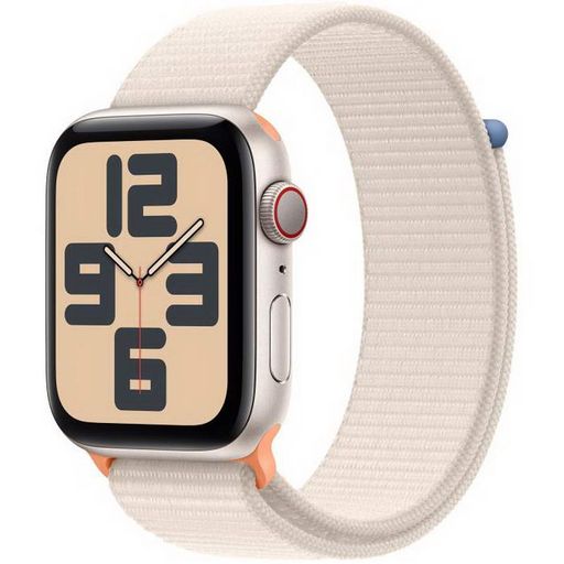 Apple Watch SE 2 2024 GPS + Cellular 44mm Starlight Aluminum Case with Starlight Sport Loop (MRH13/MRH23)