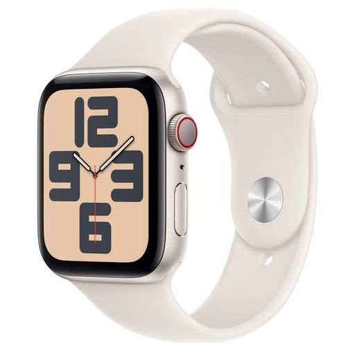 Apple Watch SE 2 2024 GPS 44mm Starlight Aluminum Case with Starlight Sport Band - M/L (MXEV3)