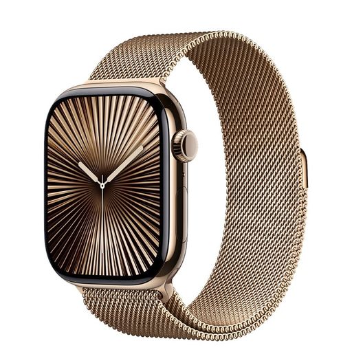 Смарт-часы Apple Watch Series 10 GPS + Cellular 46mm Gold Titanium Case w. Gold Milanese Loop - M/L (MX003) Open Box