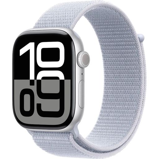 Смарт-годинник Apple Watch Series 10 GPS 46mm Silver Aluminum Case w. Blue Cloud Sport Loop (MWWN3)