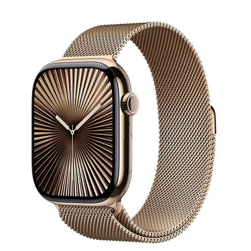 Смарт-годинник Apple Watch Series 10 GPS + Cellular 42mm Gold Titanium Case w. Gold Milanese Loop (MX083)