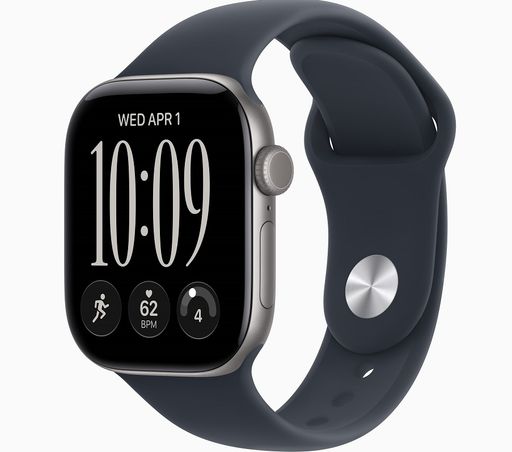 Смарт-годинник Apple Watch Series 12 GPS 42mm Space Gray Aluminum Case with Navy Blue Sport Band S/M (MJE74)