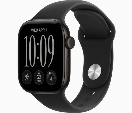 Смарт-часы Apple Watch Series 12 GPS 46mm Black Aluminum Case with Black Sport Band S/M (MJEK4)