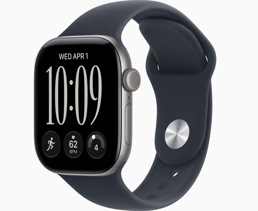Смарт-годинник Apple Watch Series 12 GPS + Cellular 42mm Space Gray Aluminum Case with Navy Blue Sport Band M/L (MJFY4)