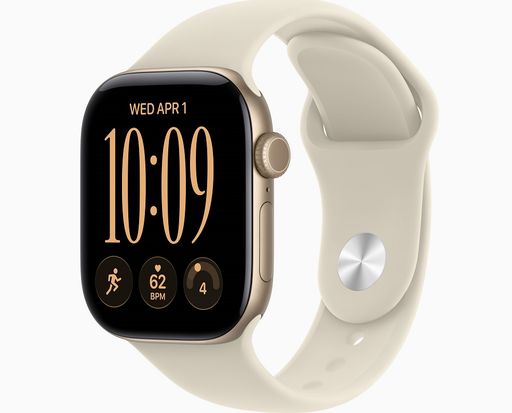 Смарт-годинник Apple Watch Series 12 GPS + Cellular 42mm Light Gold Aluminum Case with Sand Sport Band S/M (MJG24)