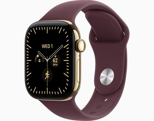 Смарт-годинник Apple Watch Series 12 GPS + Cellular 42mm Radiant Gold Titanium Case with Burgundy Sport Band M/L (MJGK4)
