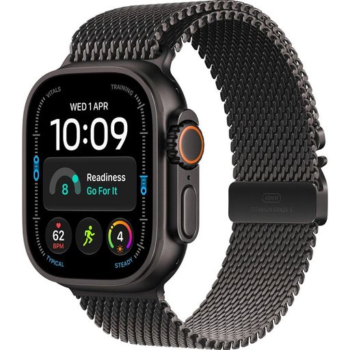 Смарт-годинник Apple Watch Ultra 4 Black Titanium Case with Black Titanium Milanese Loop - Medium (MJAV4)