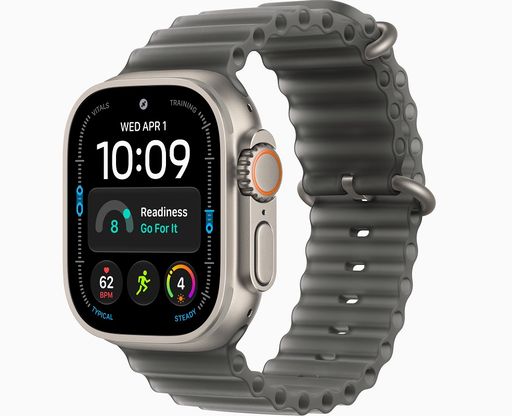 Смарт-годинник Apple Watch Ultra 4 Natural Titanium Case with Translucent Black Ocean Band (MJCR4+MK7P4)