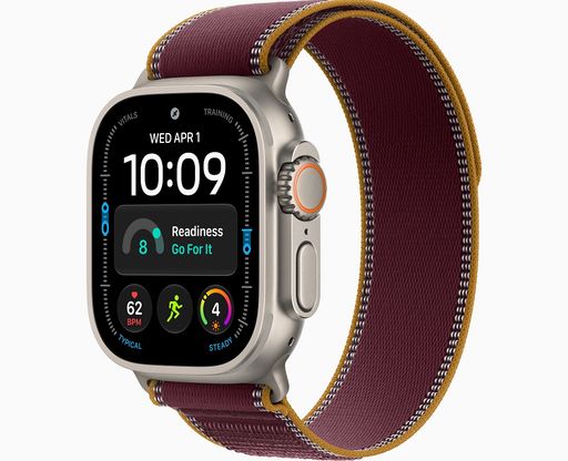 Смарт-годинник Apple Watch Ultra 4 Natural Titanium Case with Burgundy Trail Loop - S/M (MJCR4+MK8G4)