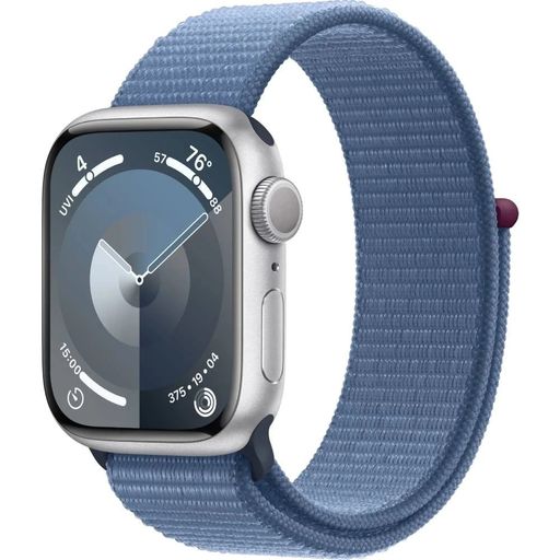 Apple Watch Series 9 GPS 41mm Silver Aluminum Case with Winter Blue Sport Loop (MR923)