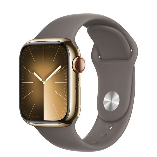 Apple Watch Series 9 GPS + Cellular 41mm Gold S. Steel Case w. Clay S. Band - S/M (MRJ53)
