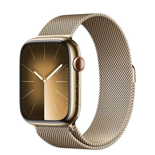 Apple Watch Series 9 GPS + Cellular 41mm Gold S. Steel Case w. Gold Milanese Loop (MRJ73)